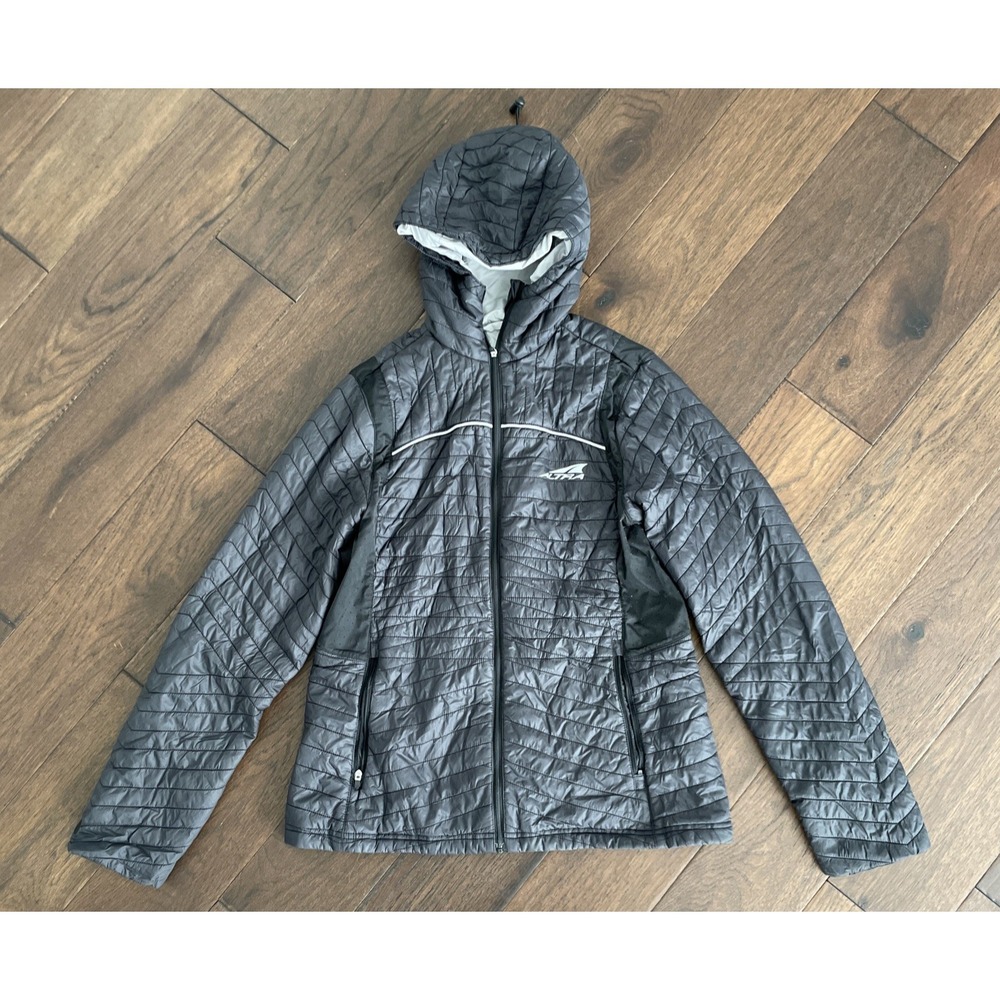 Altra Jacket Women S Black PrimaLoft Zerolite Puffer Hooded Hiking Packable